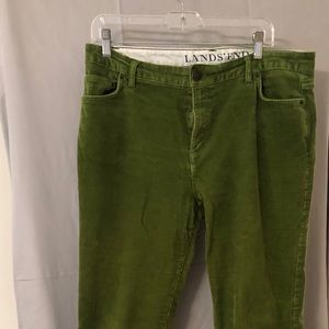 Green corduroys boot cut